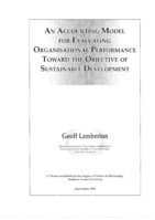 An accounting model for evaluating organisational performance toward the objective of sustainable development
