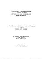 Governing Unemployment: A Study of the Functions and Effects of Working Nation