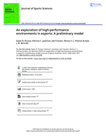 An exploration of high-performance environments in esports: A preliminary model