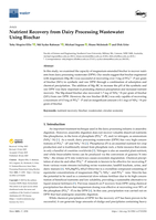 Nutrient Recovery from Dairy Processing Wastewater Using Biochar