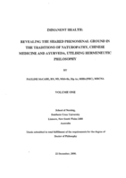 Immanent health: revealing the shared phenomenal ground in the traditions of naturopathy, Chinese medicine and Ayurveda, utilising hermeneutic philosophy
