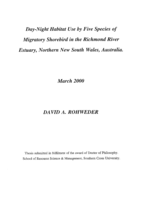  Day-night habitat use by five species of migratory shorebird in the Richmond River Estuary, northern New South Wales, Australia