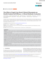 The Effect of Aged-Care Rural Clinical Placements on Health Student Self-Efficacy: A Mixed-Methods Evaluation