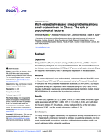 Work-related stress and sleep problems among small-scale miners in Ghana: The role of psychological factors