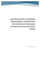Australian early childhood professional's perspectives of factors that influence the role of the educational leader