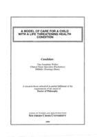  A model of care for a child with a life threatening health condition