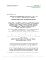 Propositions and Recommendations for Enhancing the Legacies of Major Sporting Events for Disadvantaged Communities and Individuals