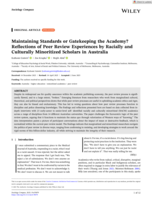 Maintaining Standards or Gatekeeping the Academy? Reflections of Peer Review Experiences by Racially and Culturally Minoritized Scholars in Australia