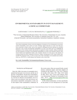 Environmental Sustainability In Event Management: A Critical Commentary