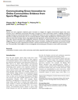 Communicating Green Innovation to Online Communities: Evidence from Sports Mega Events