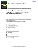 Assessment for student transitions and success: a scoping review of assessment principles in Australian enabling education