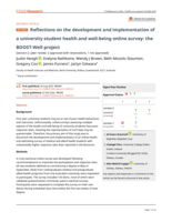 Reflections on the development and implementation of a university student health and well-being online survey: the BOOST-Well project