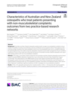 Characteristics of Australian and New Zealand osteopaths who treat patients presenting with non-musculoskeletal complaints: outcomes from two practice-based research networks