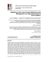 Modelling of Soil Loss through RUSLE2 for Soil Management in an Agricultural Field of Uccle, Belgium