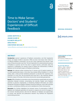 Time to Make Sense: Doctors’ and Students’ Experiences of Difficult Feedback