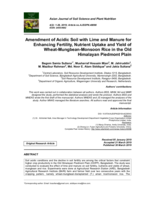 Amendment of Acidic Soil with Lime and Manure for Enhancing Fertility, Nutrient Uptake and Yield of Wheat-Mungbean-Monsoon Rice in the Old Himalayan Piedmont Plain