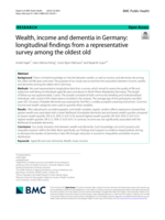 Wealth, income and dementia in Germany: longitudinal findings from a representative survey among the oldest old