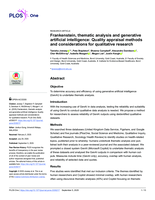 Frankenstein, thematic analysis and generative artificial intelligence: Quality appraisal methods and considerations for qualitative research
