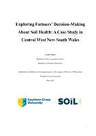 Exploring Farmers’ Decision-Making about Soil Health: A Case Study in Central West New South Wales