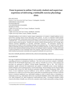 From in-person to online: University student and supervisor experience of delivering a telehealth exercise physiology clinic