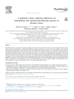 A qualitative study exploring influencers on metropolitan and regional physiotherapy practice in prostate cancer