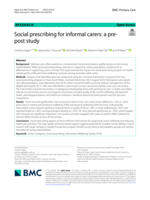 Social prescribing for informal carers: a pre-post study