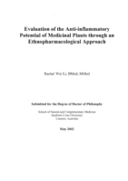 Evaluation of the anti-inflammatory potential of medicinal plants through an ethnopharmacological approach