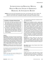 Interventions for Reducing Mental Health–Related Stigma in Emergency Medicine: An Integrative Review