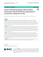 Factors influencing patient safety incident reporting in African healthcare organisations: a systematic integrative review