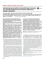 Intradermal grass pollen immunotherapy increases TH2 and IgE responses and worsens respiratory allergic symptoms