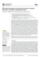 Researcher Perceptions of Involving Consumers in Health Research in Australia: A Qualitative Study