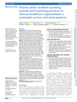 Patient safety incident reporting systems and reporting practices in African healthcare organisations: a systematic review and meta-analysis