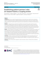 Establishing patient partners’ roles on research teams: a scoping review