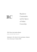 RC: regulatory communities and the spaces of online censorship