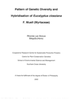  Pattern of genetic diversity and hybridisation of <em>Eucalyptus cloeziana</em> F. Muell (Myrtaceae)