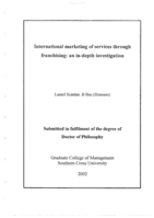 International marketing of services through franchising: ban in-depth investigation
