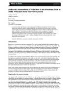 Authentic assessment of reflection in an ePortfolio: How to make reflection more ‘real’ for students