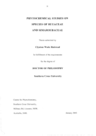 Phytochemical studies on species of Rutaceae and Simaroubaceae