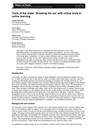 Tools of the trade: 'Breaking the ice' with virtual tools in online learning