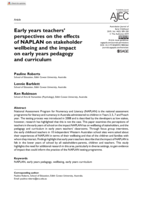 Early years teachers' perspectives on the effects of NAPLAN on stakeholder wellbeing and the impact on early years pedagogy and curriculum