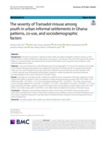 The severity of Tramadol misuse among youth in urban informal settlements in Ghana: patterns, co-use, and sociodemographic factors