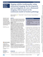 Staging achilles tendinopathy using ultrasound imaging: the development and investigation of a new ultrasound imaging criteria based on the continuum model of tendon pathology