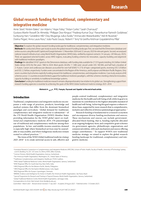Global research funding for traditional, complementary and integrative medicine