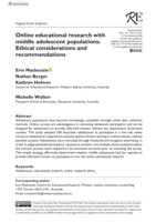 Online educational research with middle adolescent populations: Ethical considerations and recommendations