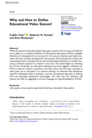Why and How to Define Educational Video Games?