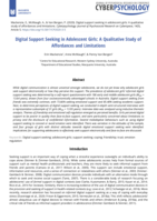 Digital Support Seeking in Adolescent Girls: A Qualitative Study of Affordances and Limitations