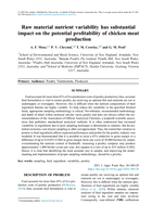 Raw material nutrient variability has substantial impact on the potential profitability of chicken meat production