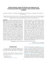 Probiotic Bacillus subtilis 29,784 improved weight gain and enhanced gut health status of broilers under necrotic enteritis condition