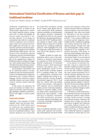 International Statistical Classification of Diseases and data gaps in traditional medicine