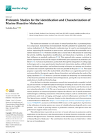 Proteomic Studies for the Identification and Characterization of Marine Bioactive Molecules
